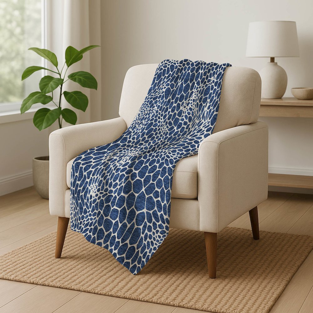Premium Machine Washable ASB919 Navy 50" x 70" Sherpa Throw Blanket. Picture 5