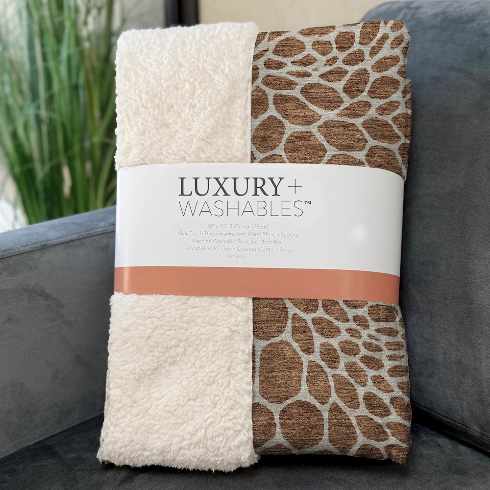 Premium Machine Washable ASB919 Paprika 50" x 70" Sherpa Throw Blanket. Picture 3