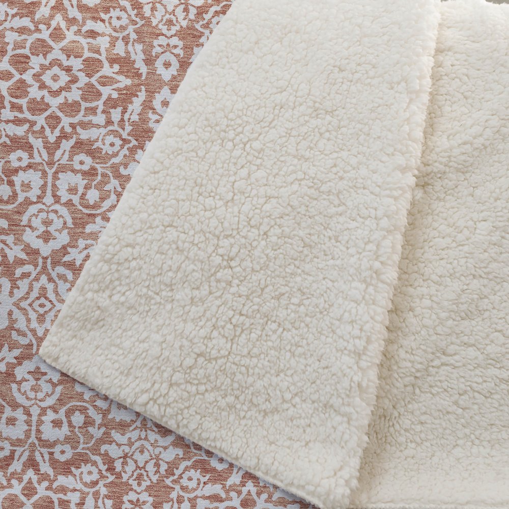Premium Machine Washable ASB920 Coral 50" x 70" Sherpa Throw Blanket. Picture 2