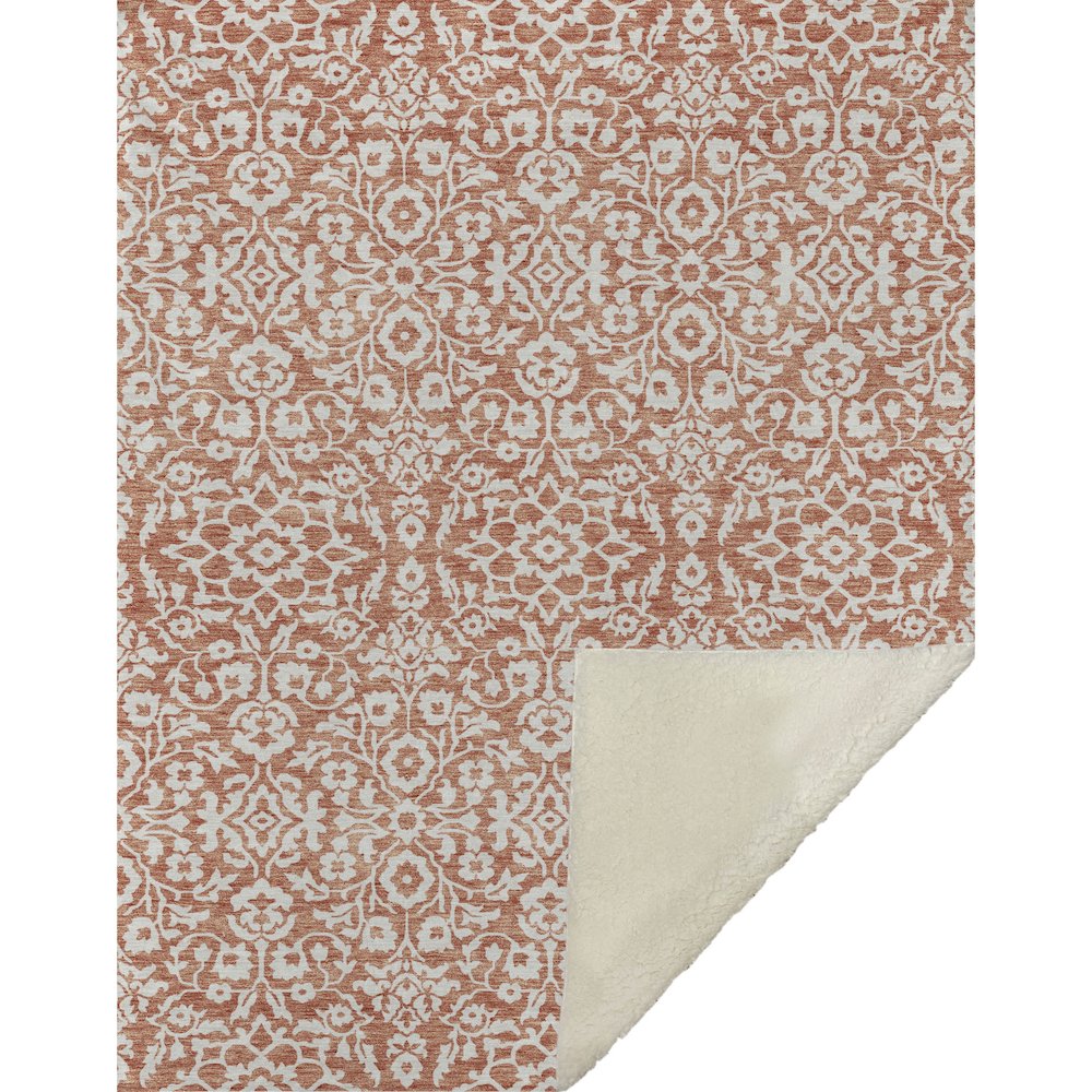 Premium Machine Washable ASB920 Coral 50" x 70" Sherpa Throw Blanket. Picture 1
