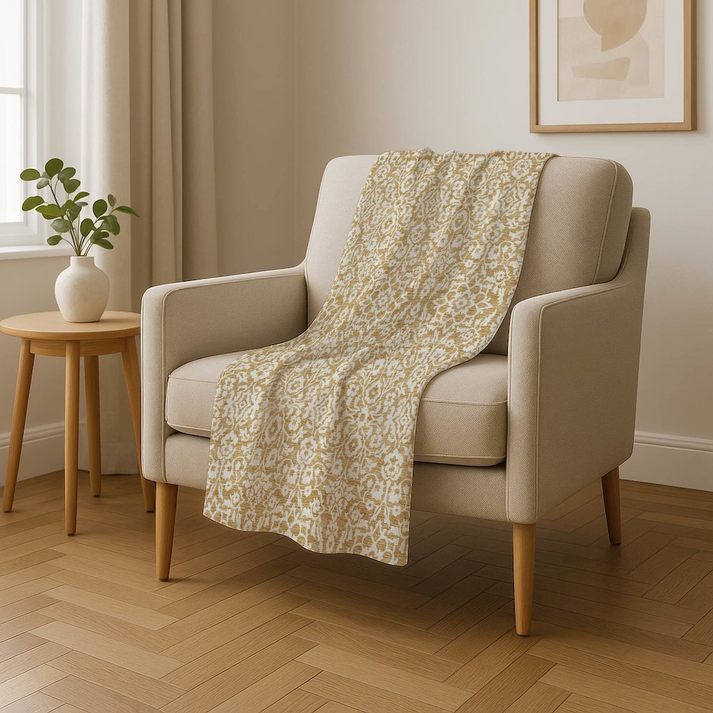 Premium Machine Washable ASB920 Gold 50" x 70" Sherpa Throw Blanket. Picture 4