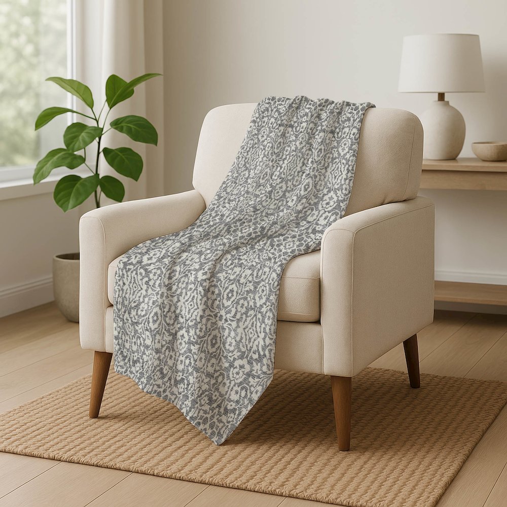 Premium Machine Washable ASB920 Gray 50" x 70" Sherpa Throw Blanket. Picture 5