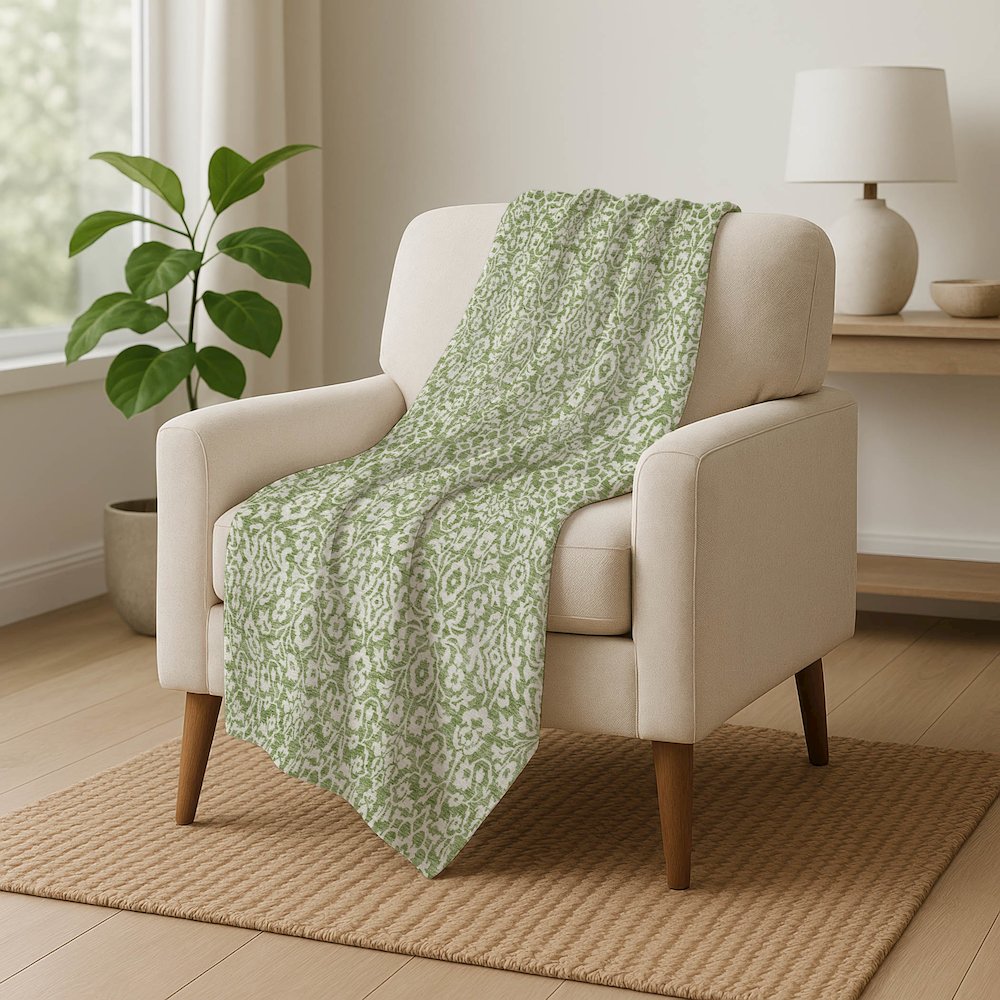 Premium Machine Washable ASB920 Green 50" x 70" Sherpa Throw Blanket. Picture 5