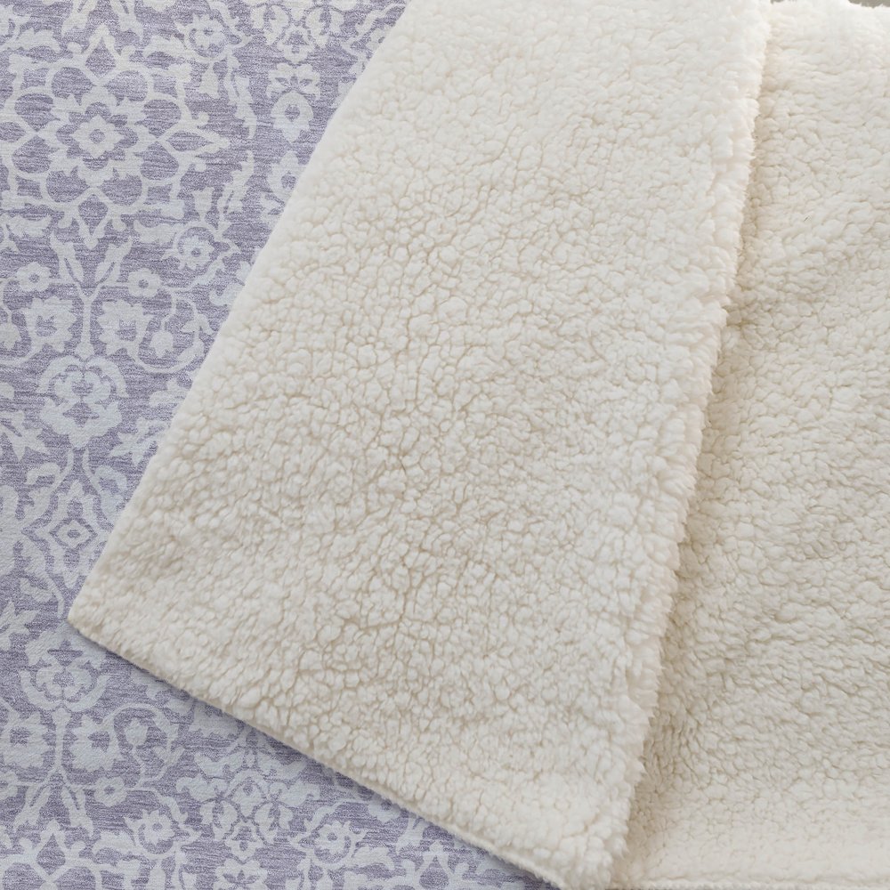Premium Machine Washable ASB920 Lavender 50" x 70" Sherpa Throw Blanket. Picture 2