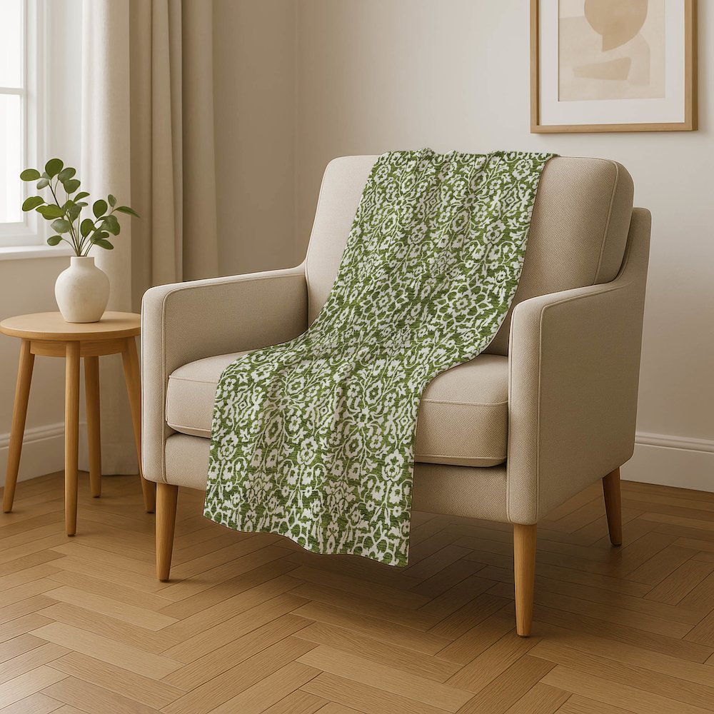 Premium Machine Washable ASB920 Olive 50" x 70" Sherpa Throw Blanket. Picture 4