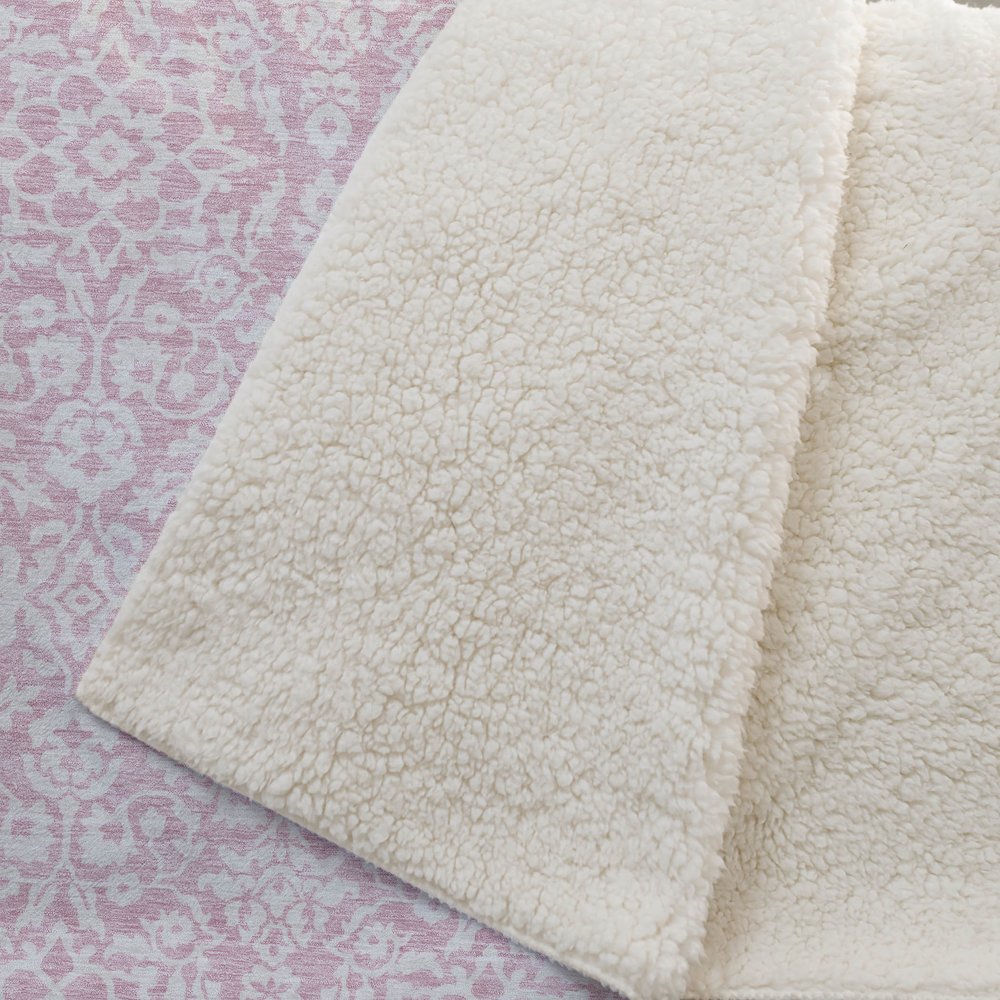 Premium Machine Washable ASB920 Pink 50" x 70" Sherpa Throw Blanket. Picture 2