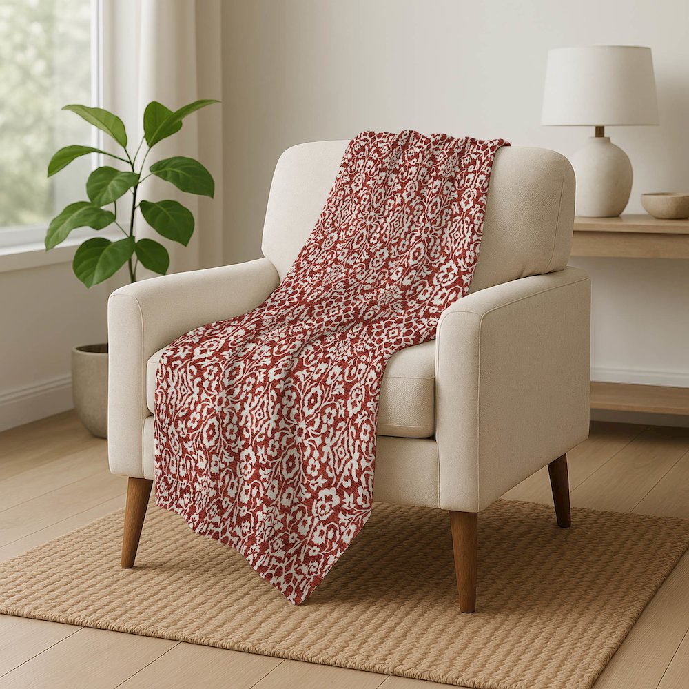 Premium Machine Washable ASB920 Red 50" x 70" Sherpa Throw Blanket. Picture 5