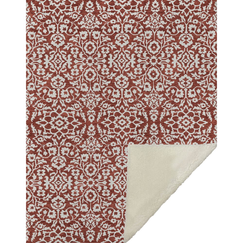Premium Machine Washable ASB920 Red 50" x 70" Sherpa Throw Blanket. Picture 1