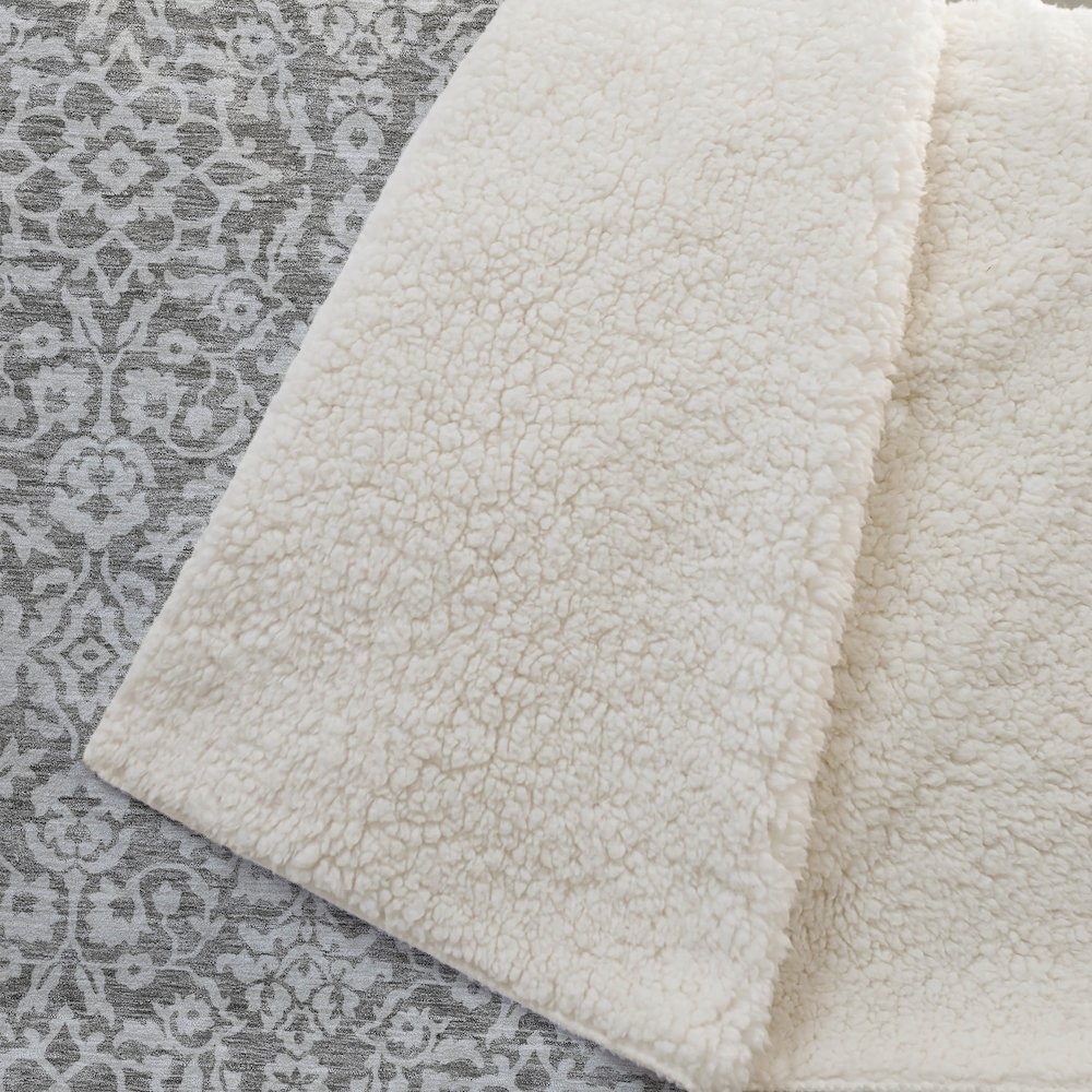 Premium Machine Washable ASB920 Taupe 50" x 70" Sherpa Throw Blanket. Picture 2