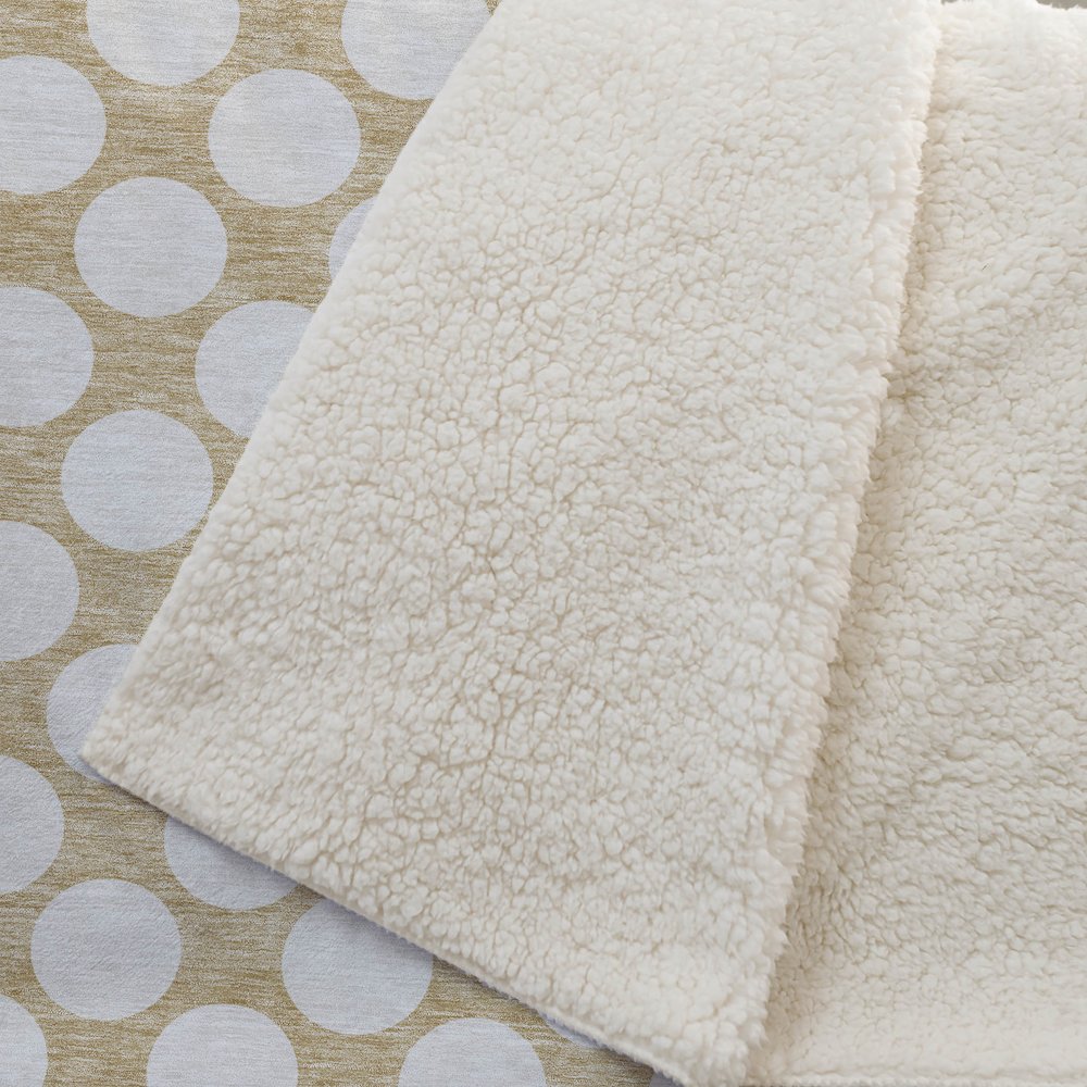 Premium Machine Washable ASB921 Gold 50" x 70" Sherpa Throw Blanket. Picture 2
