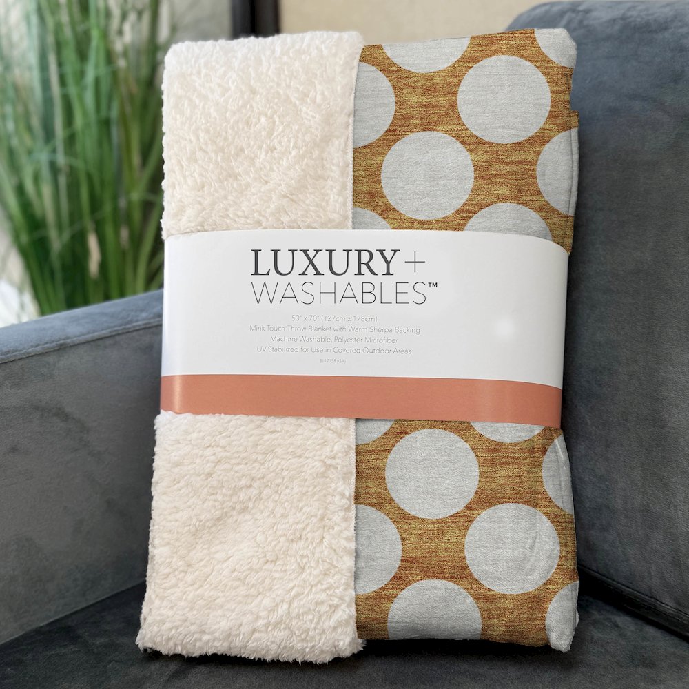 Premium Machine Washable ASB921 Orange 50" x 70" Sherpa Throw Blanket. Picture 3