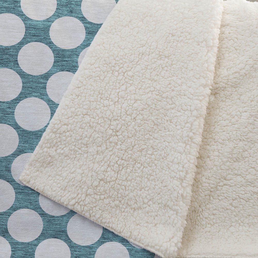 Premium Machine Washable ASB921 Teal 50" x 70" Sherpa Throw Blanket. Picture 2