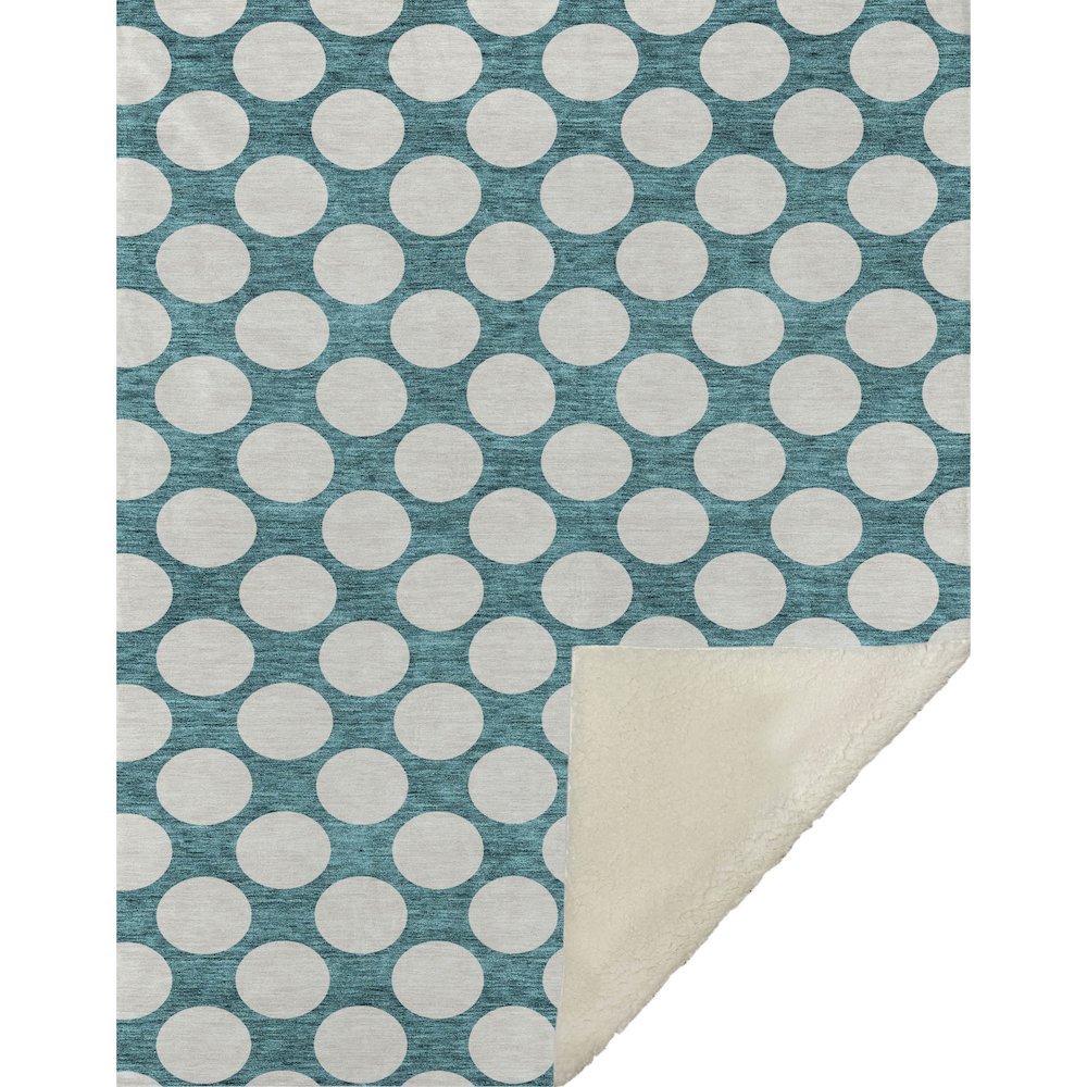 Premium Machine Washable ASB921 Teal 50" x 70" Sherpa Throw Blanket. Picture 1