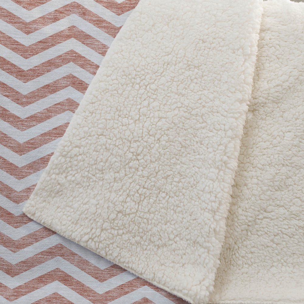 Premium Machine Washable ASB922 Salmon 50" x 70" Sherpa Throw Blanket. Picture 2