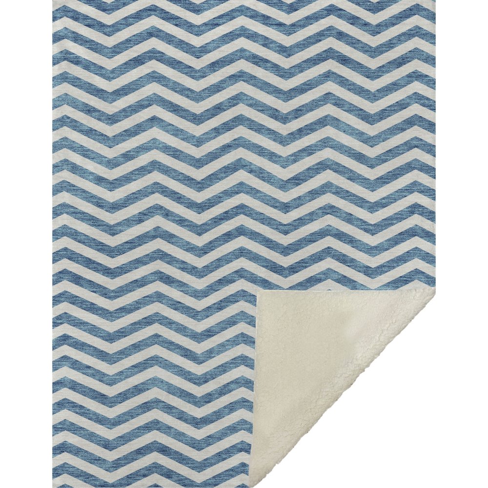 Premium Machine Washable ASB922 Teal 50" x 70" Sherpa Throw Blanket. Picture 1
