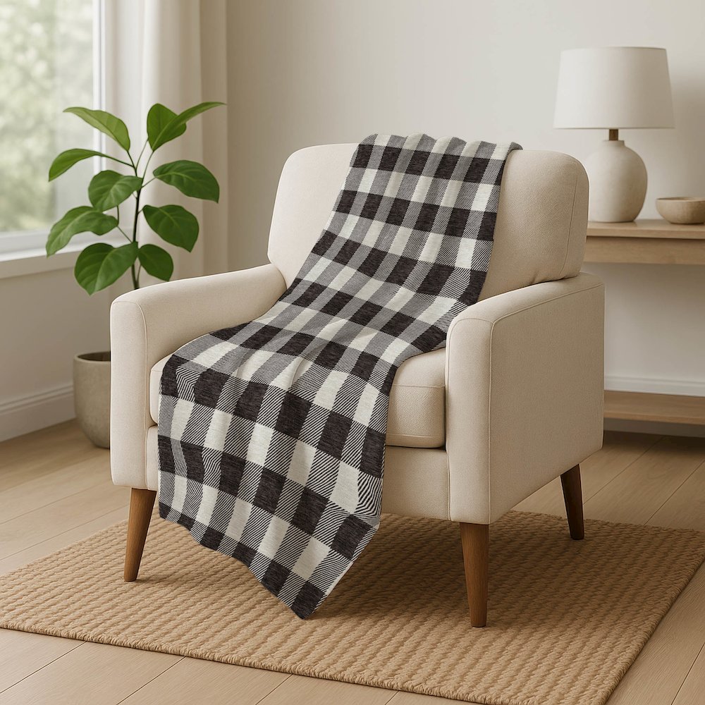 Premium Machine Washable ASB923 Black 50" x 70" Sherpa Throw Blanket. Picture 5