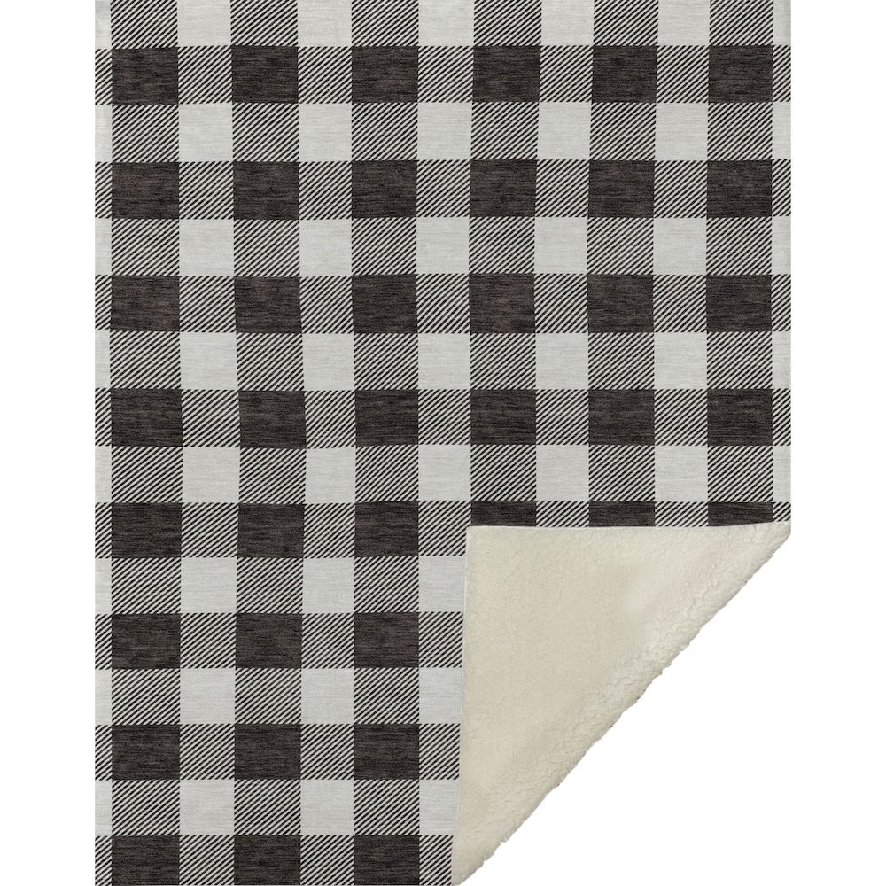 Premium Machine Washable ASB923 Black 50" x 70" Sherpa Throw Blanket. Picture 1