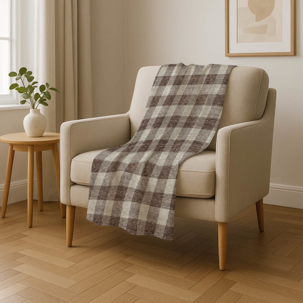 Premium Machine Washable ASB923 Brown 50" x 70" Sherpa Throw Blanket. Picture 4