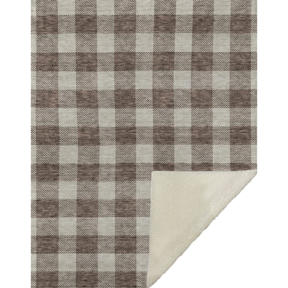Premium Machine Washable ASB923 Brown 50" x 70" Sherpa Throw Blanket. Picture 1