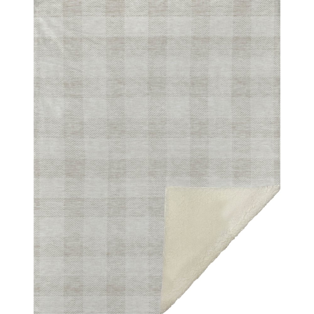 Premium Machine Washable ASB923 Ivory 50" x 70" Sherpa Throw Blanket. Picture 1