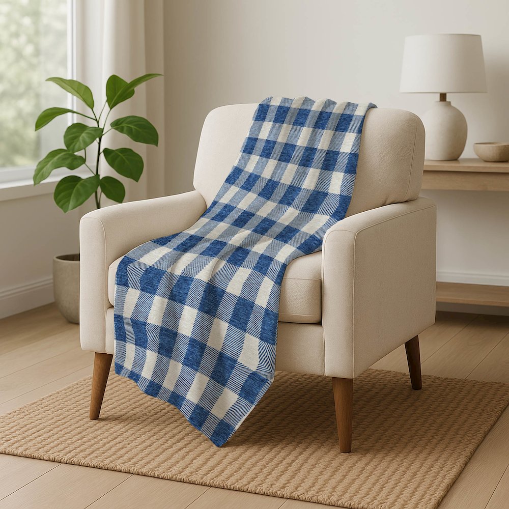 Premium Machine Washable ASB923 Navy 50" x 70" Sherpa Throw Blanket. Picture 5