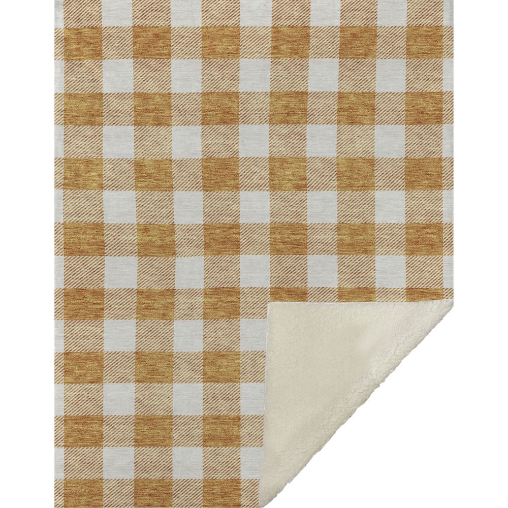 Premium Machine Washable ASB923 Orange 50" x 70" Sherpa Throw Blanket. Picture 1