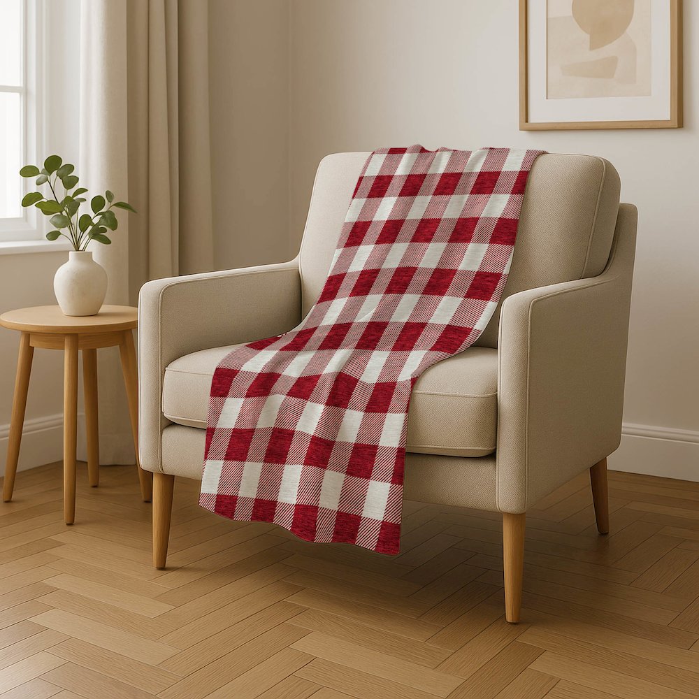 Premium Machine Washable ASB923 Red 50" x 70" Sherpa Throw Blanket. Picture 4