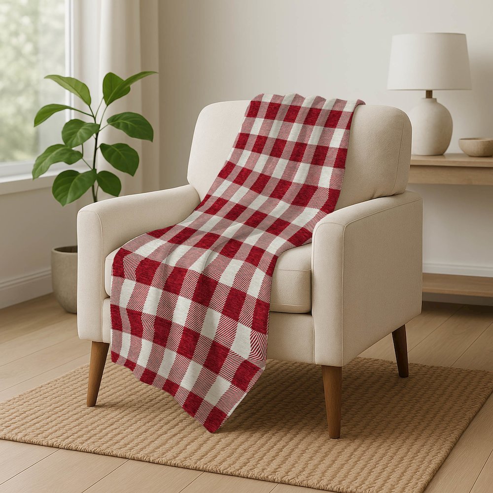 Premium Machine Washable ASB923 Red 50" x 70" Sherpa Throw Blanket. Picture 5