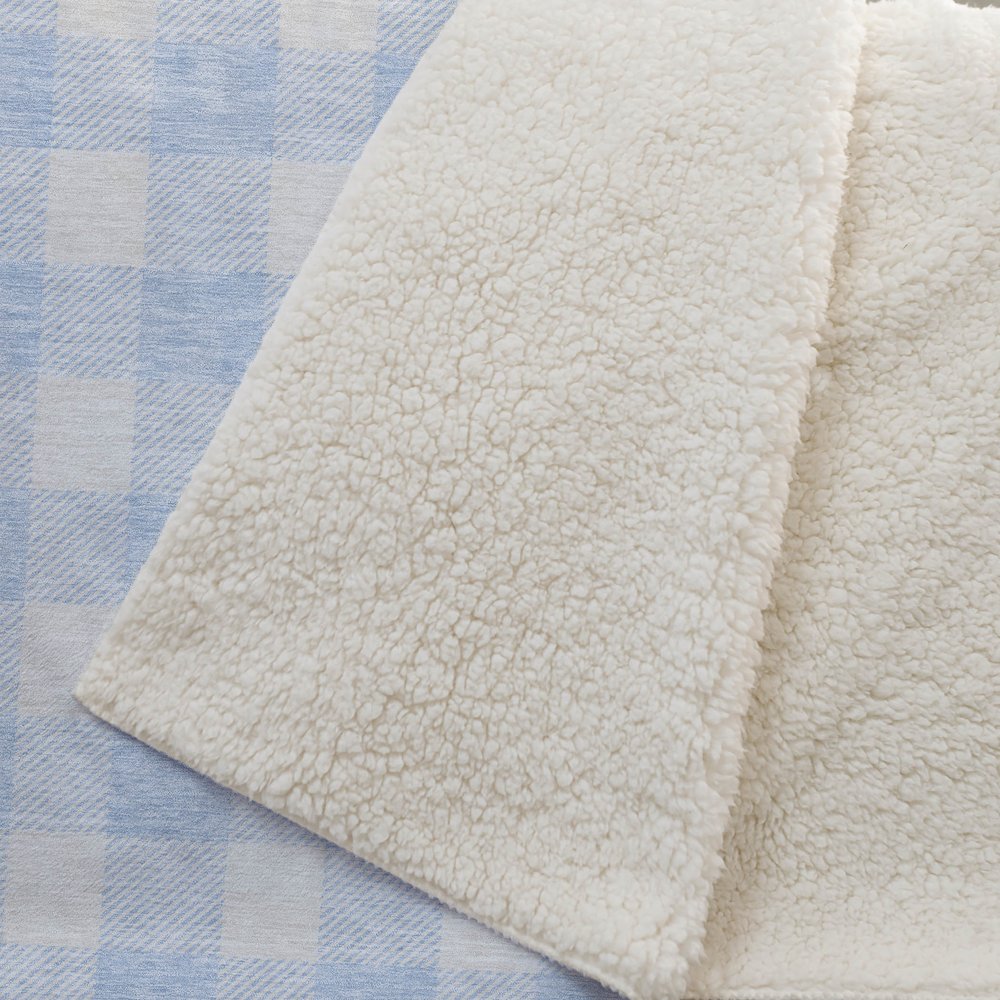 Premium Machine Washable ASB923 Sky 50" x 70" Sherpa Throw Blanket. Picture 2