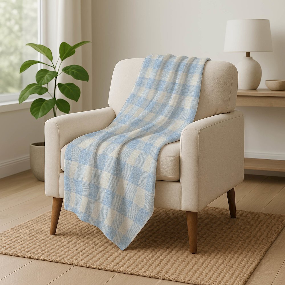 Premium Machine Washable ASB923 Sky 50" x 70" Sherpa Throw Blanket. Picture 5