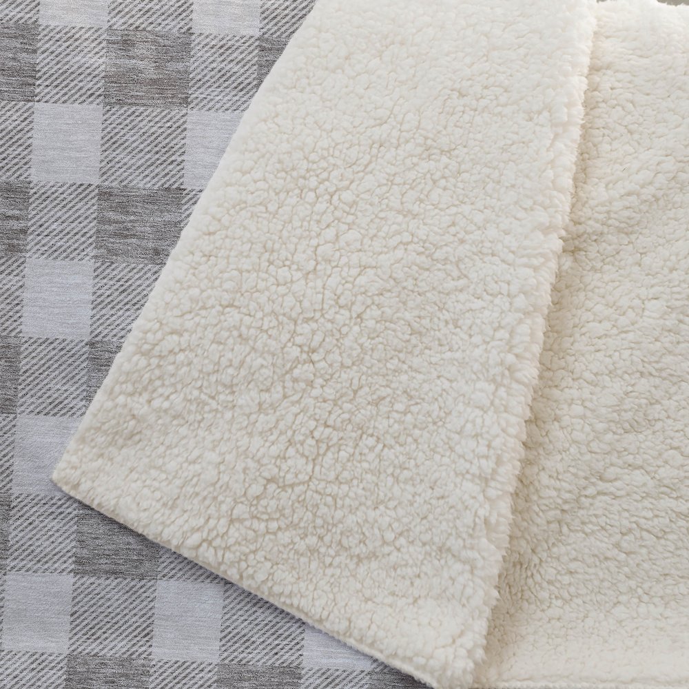 Premium Machine Washable ASB923 Taupe 50" x 70" Sherpa Throw Blanket. Picture 2