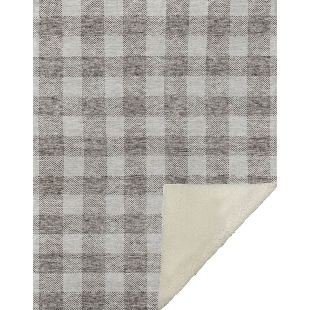 Premium Machine Washable ASB923 Taupe 50" x 70" Sherpa Throw Blanket. Picture 1