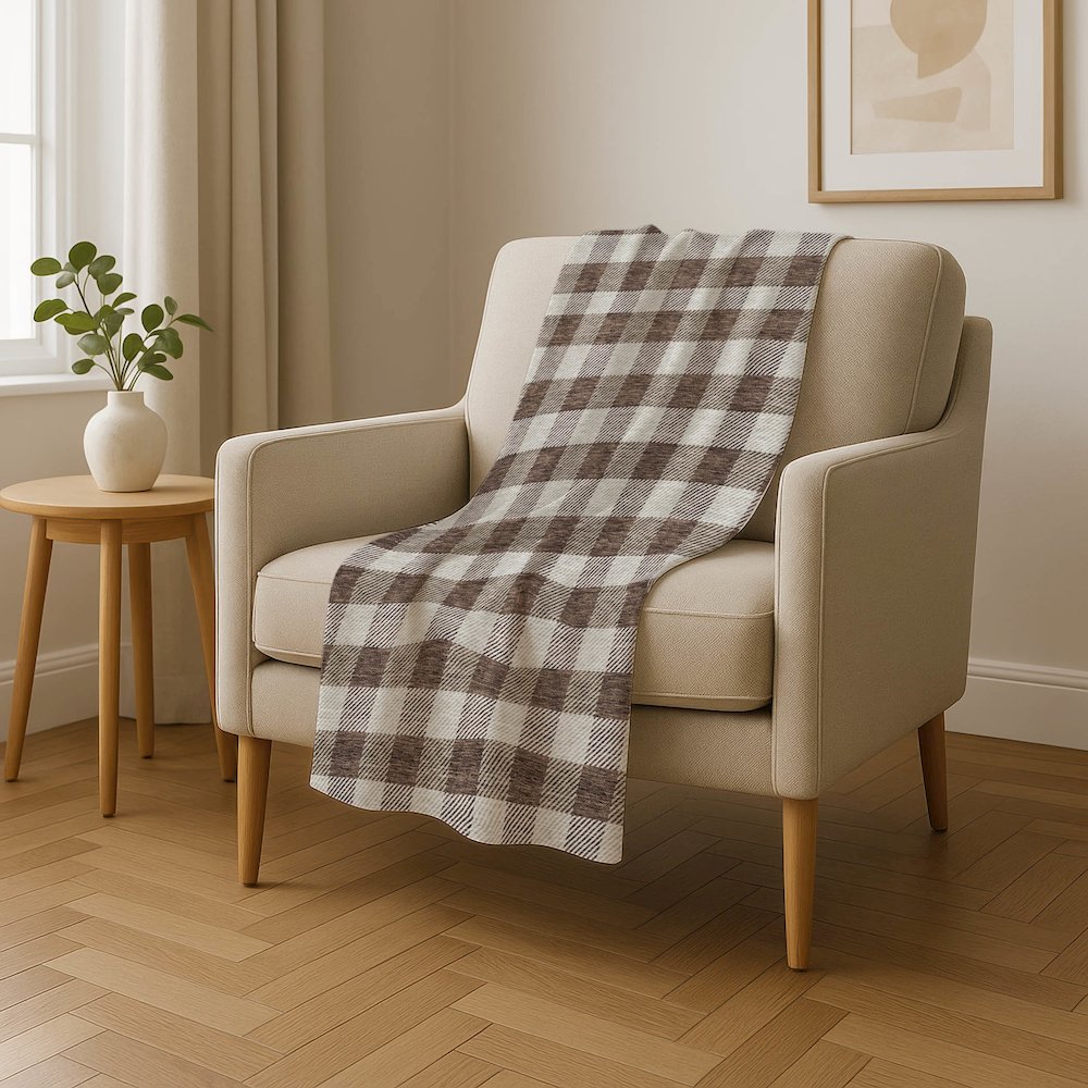 Premium Machine Washable ASB924 Brown 50" x 70" Sherpa Throw Blanket. Picture 4