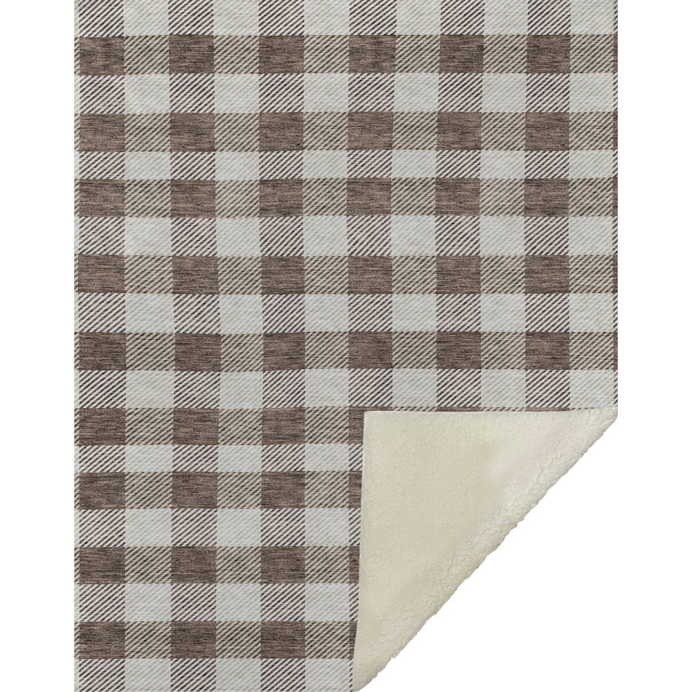Premium Machine Washable ASB924 Brown 50" x 70" Sherpa Throw Blanket. Picture 1