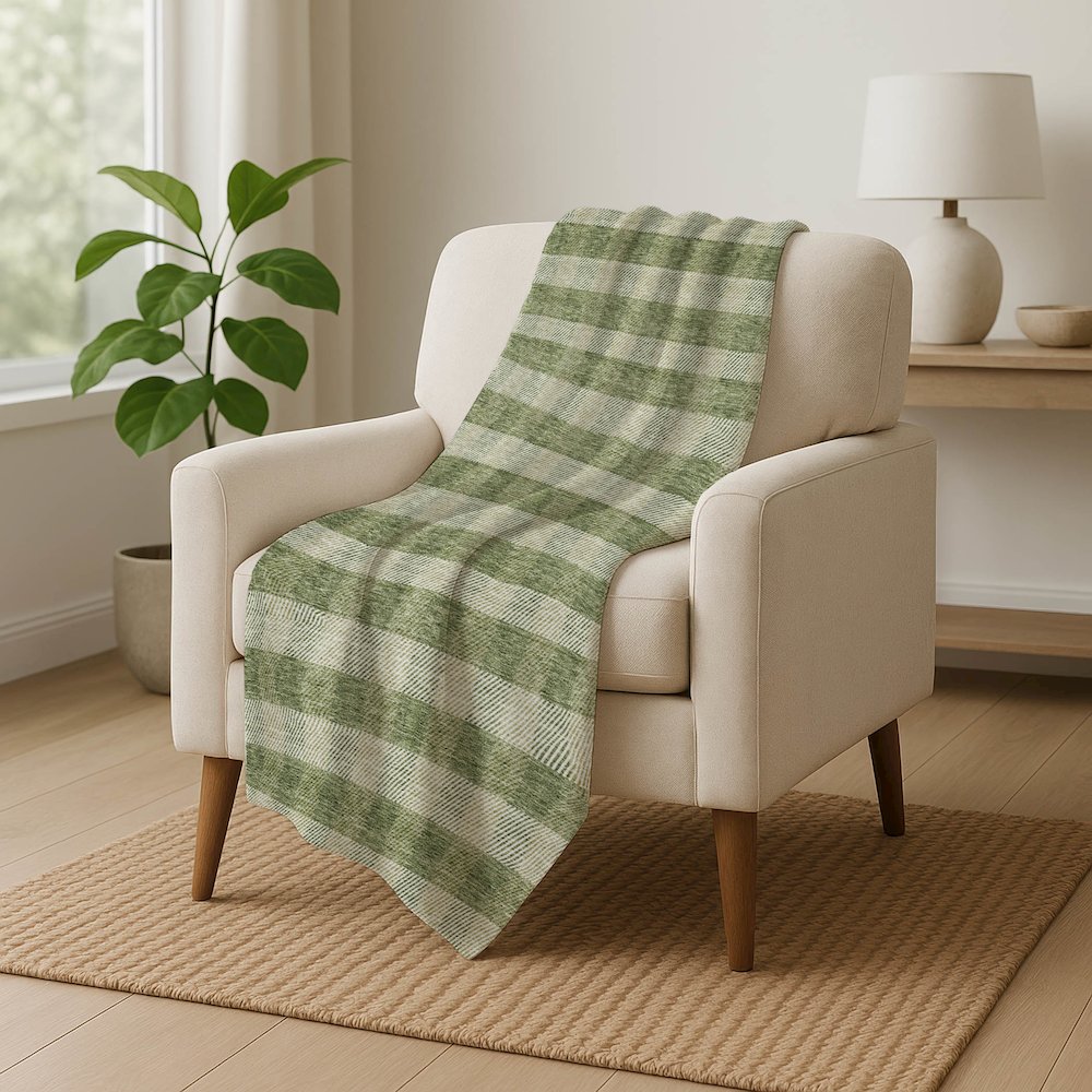 Premium Machine Washable ASB924 Green 50" x 70" Sherpa Throw Blanket. Picture 5