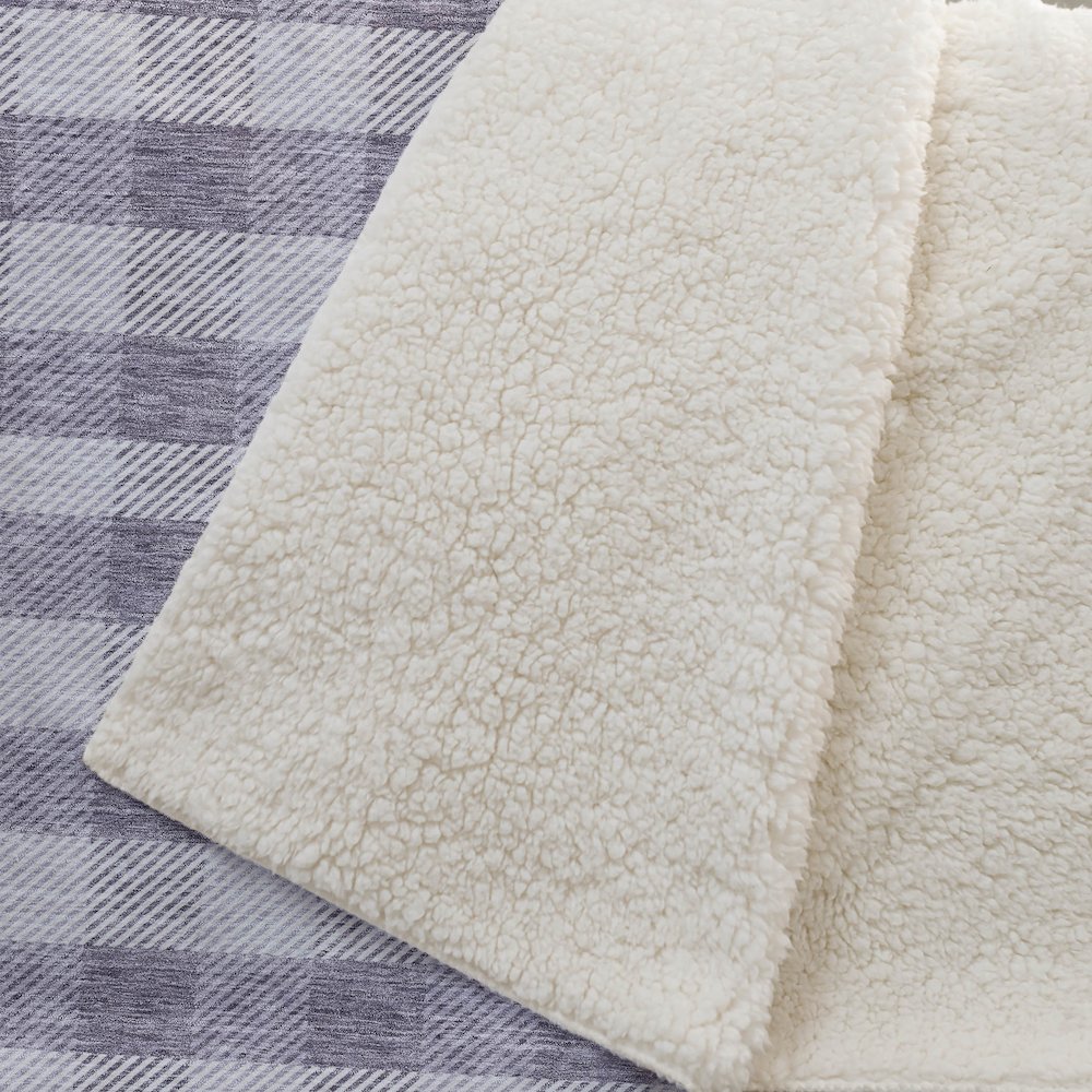 Premium Machine Washable ASB924 Lavender 50" x 70" Sherpa Throw Blanket. Picture 2