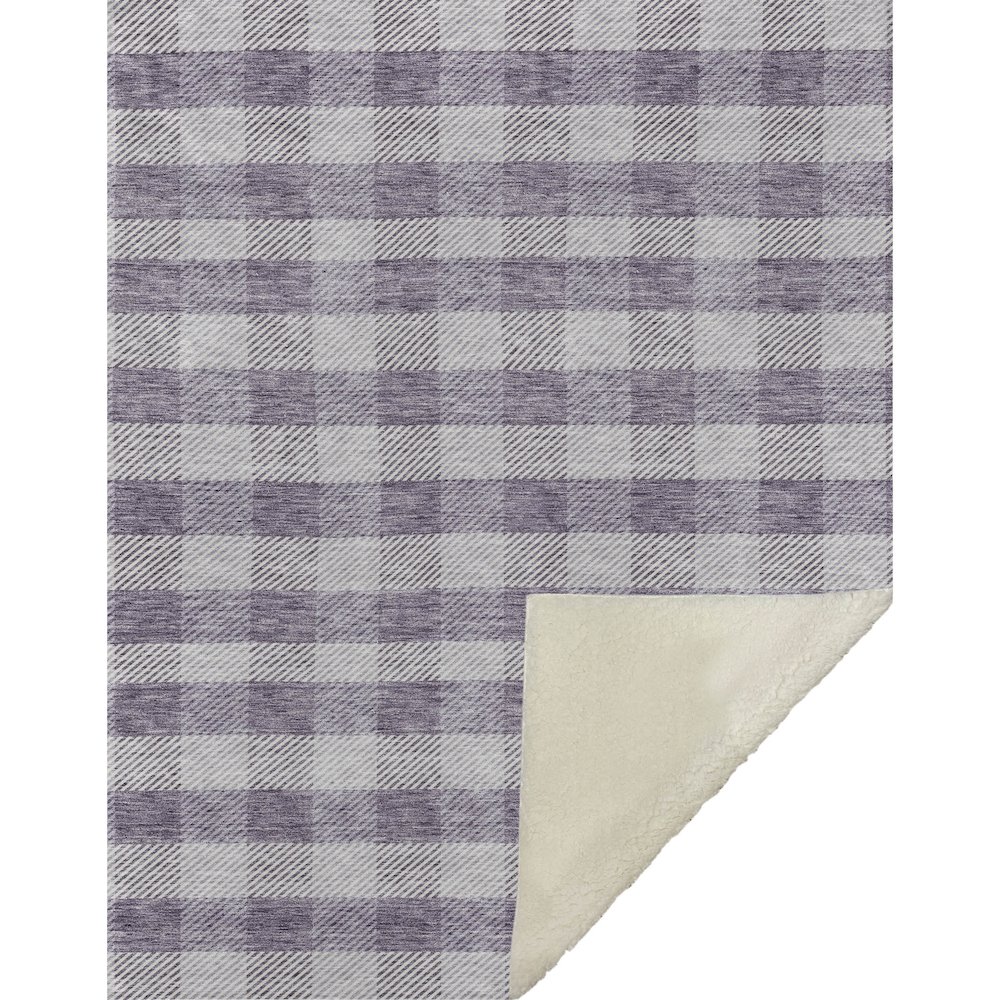 Premium Machine Washable ASB924 Lavender 50" x 70" Sherpa Throw Blanket. Picture 1