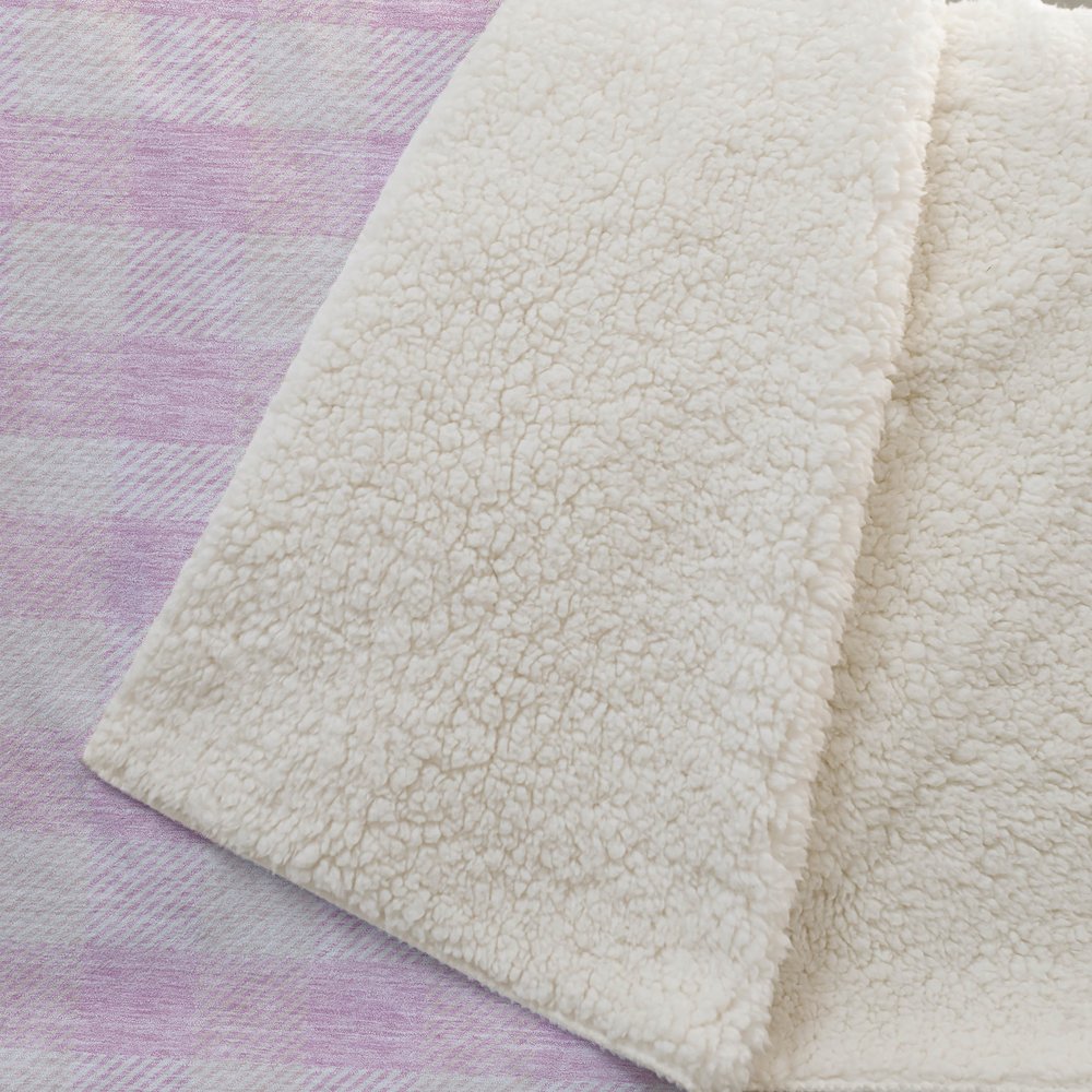 Premium Machine Washable ASB924 Pink 50" x 70" Sherpa Throw Blanket. Picture 2