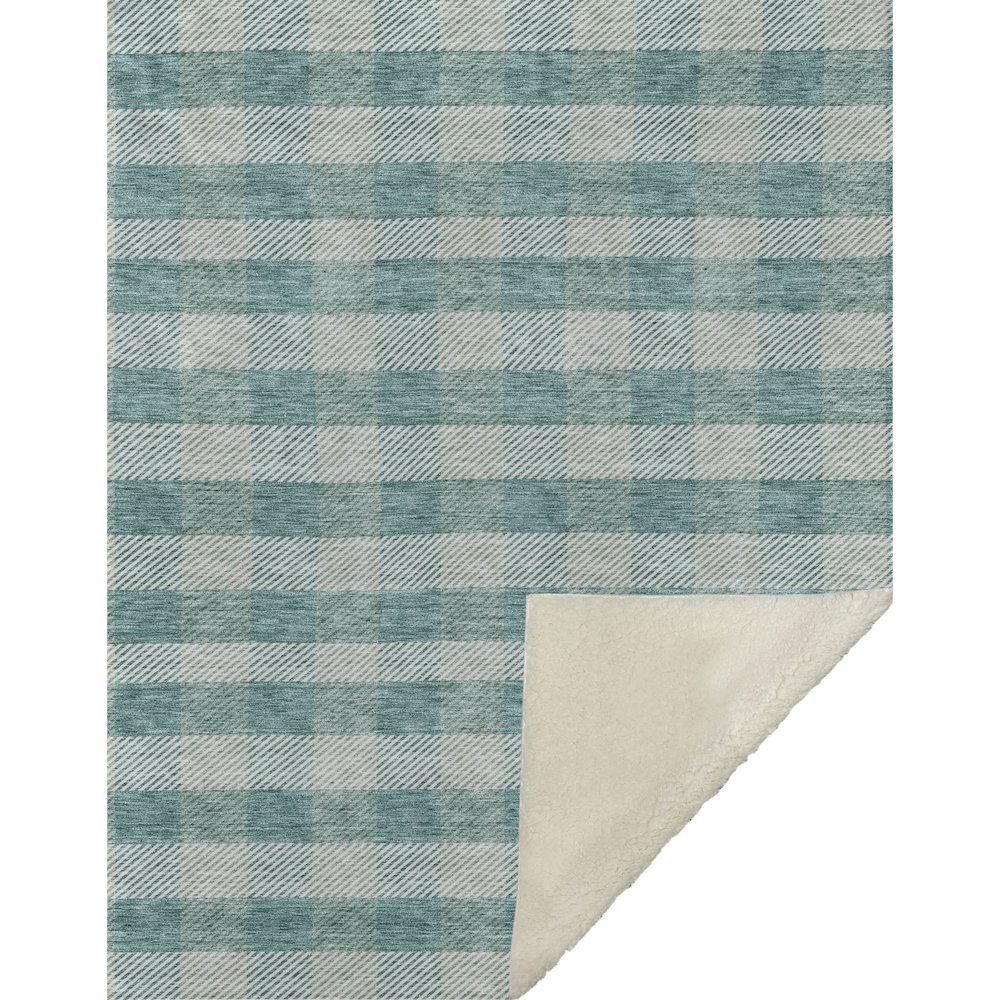 Premium Machine Washable ASB924 Teal 50" x 70" Sherpa Throw Blanket. Picture 1