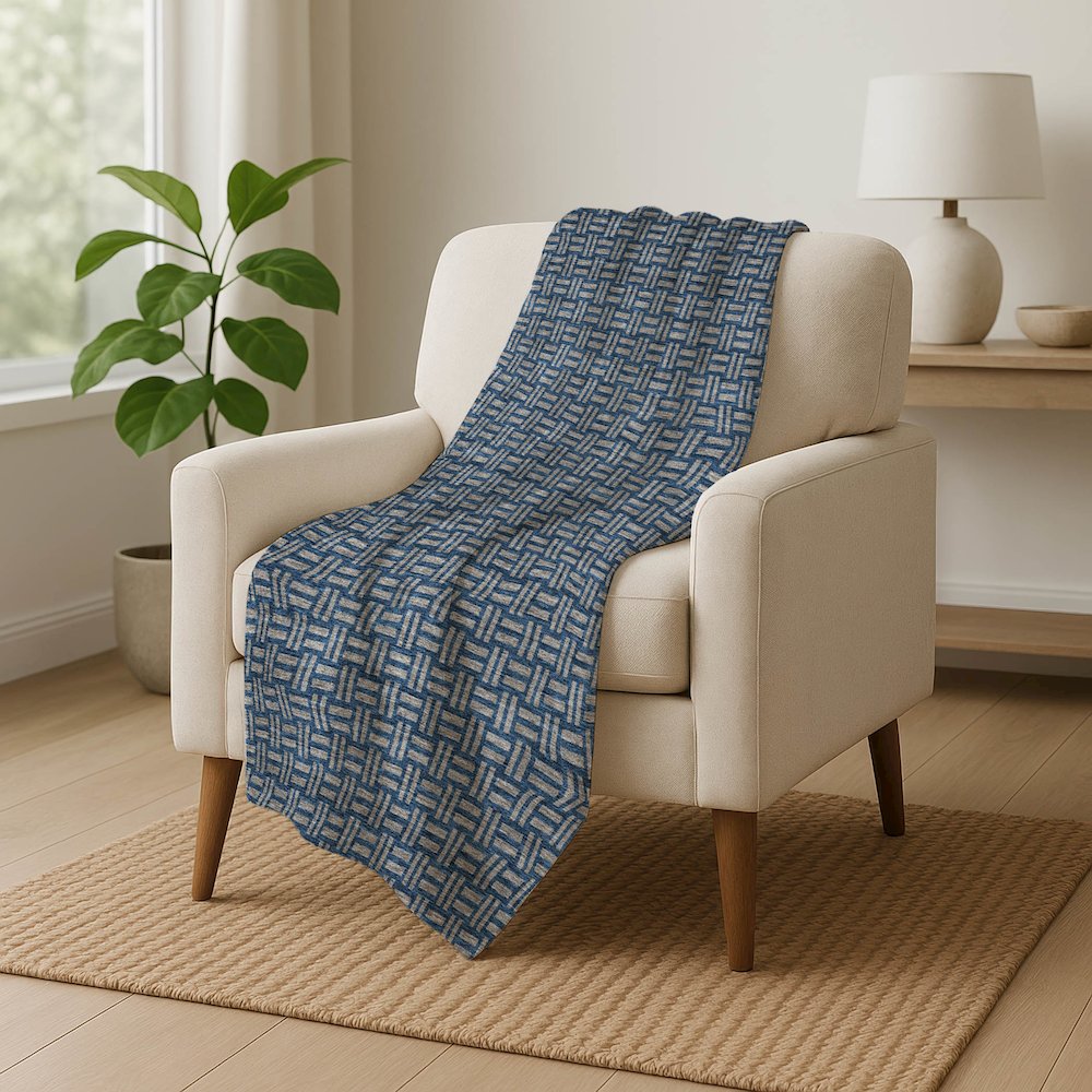 Premium Machine Washable ASB925 Blue 50" x 70" Sherpa Throw Blanket. Picture 5