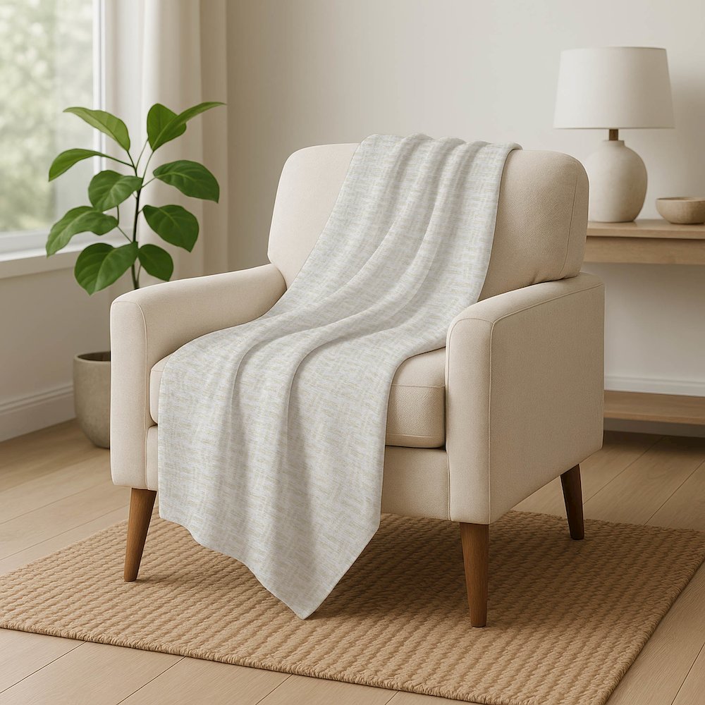 Premium Machine Washable ASB925 Ivory 50" x 70" Sherpa Throw Blanket. Picture 5