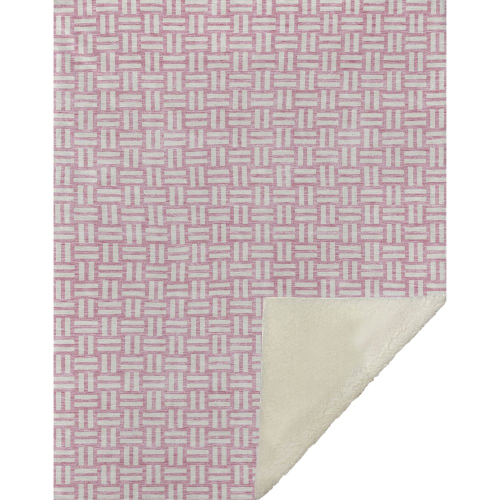 Premium Machine Washable ASB925 Pink 50" x 70" Sherpa Throw Blanket. Picture 1