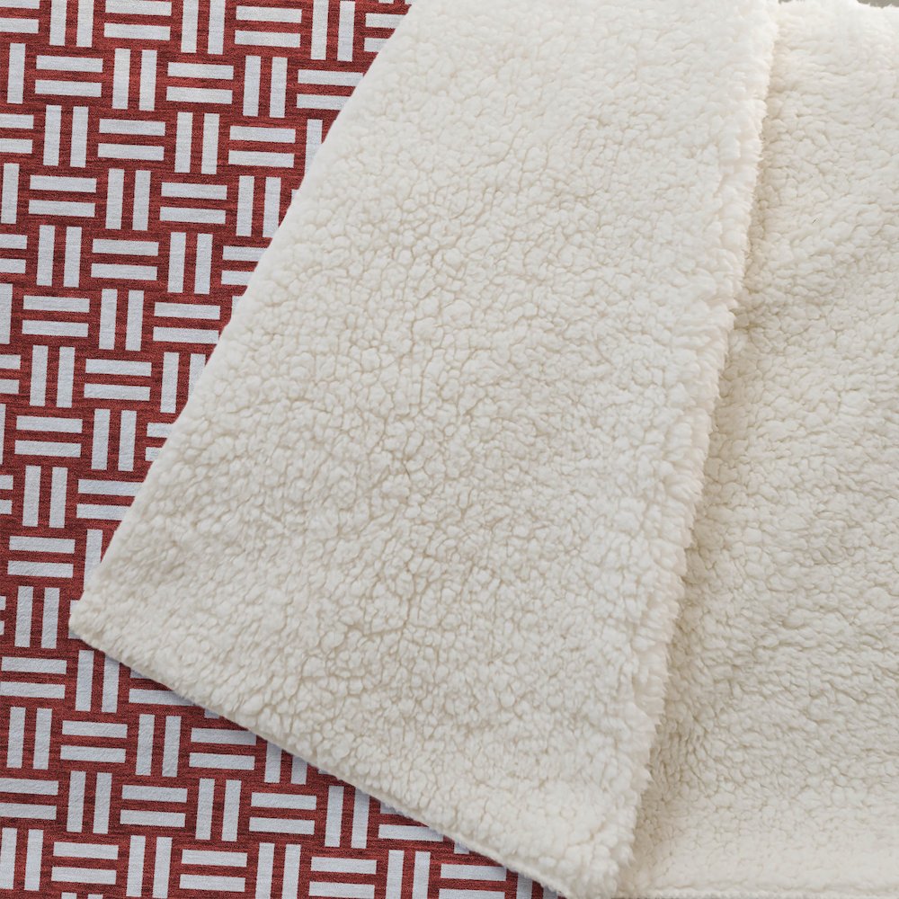Premium Machine Washable ASB925 Red 50" x 70" Sherpa Throw Blanket. Picture 2