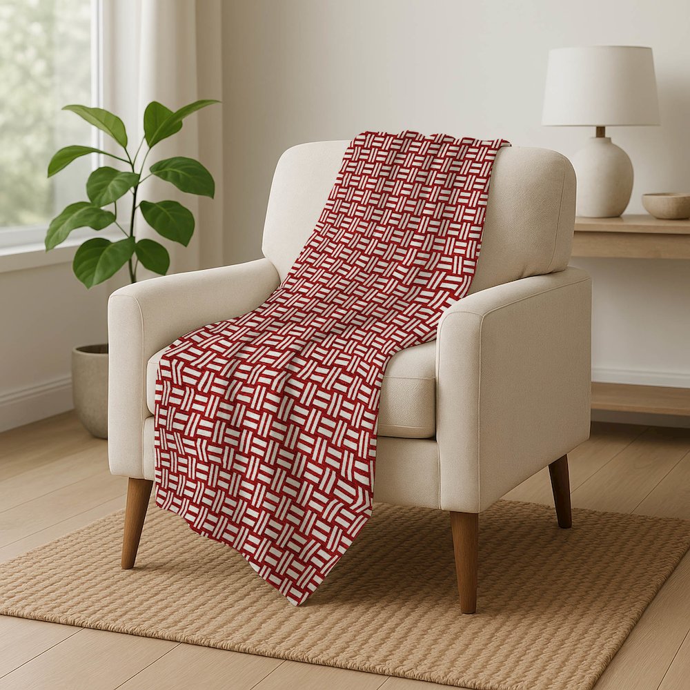 Premium Machine Washable ASB925 Red 50" x 70" Sherpa Throw Blanket. Picture 5