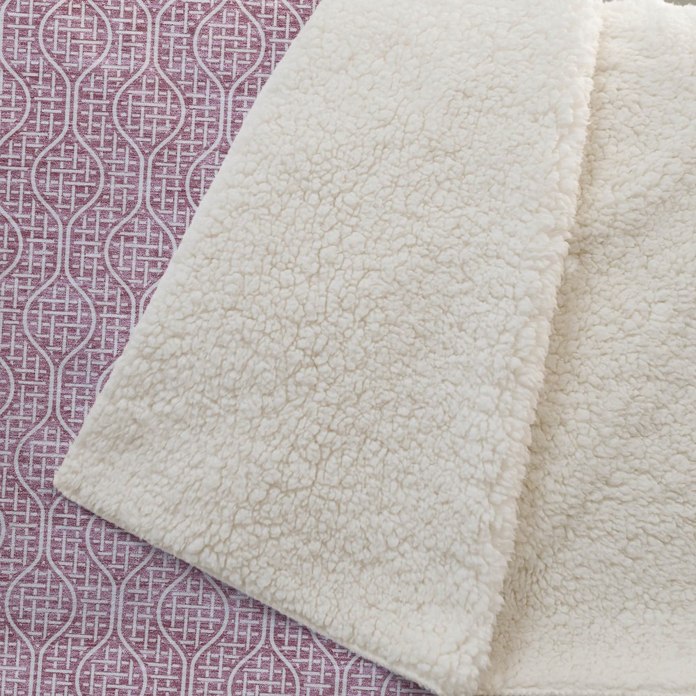 Premium Machine Washable ASB926 Blush 50" x 70" Sherpa Throw Blanket. Picture 2