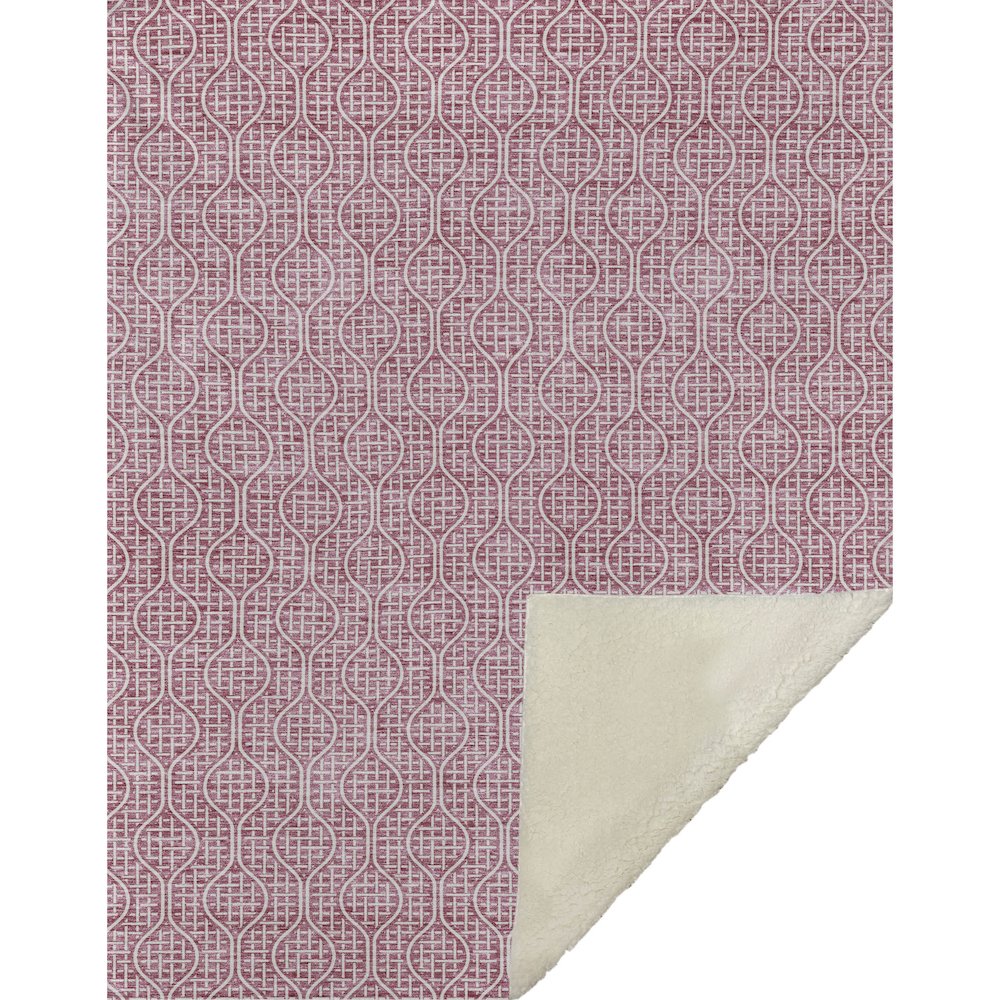 Premium Machine Washable ASB926 Blush 50" x 70" Sherpa Throw Blanket. Picture 1