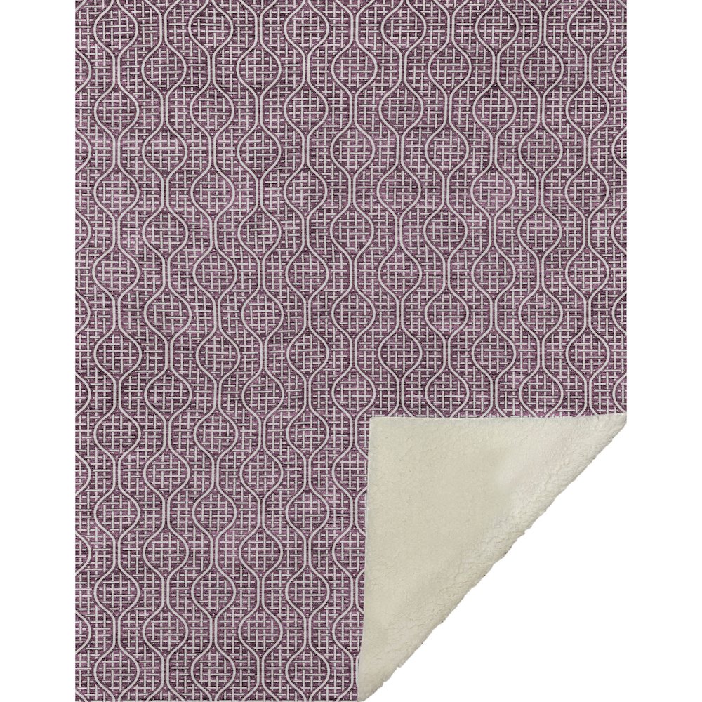 Premium Machine Washable ASB926 Eggplant 50" x 70" Sherpa Throw Blanket. Picture 1