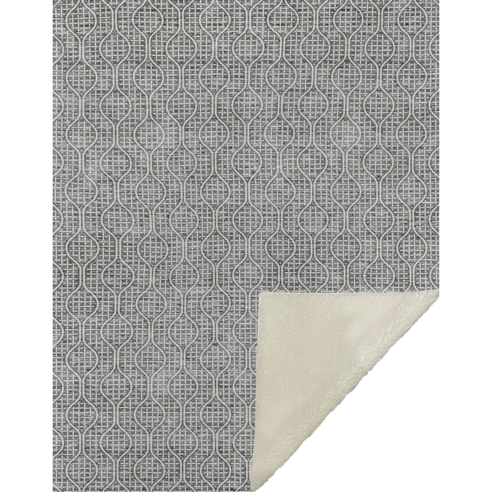 Premium Machine Washable ASB926 Gray 50" x 70" Sherpa Throw Blanket. Picture 1