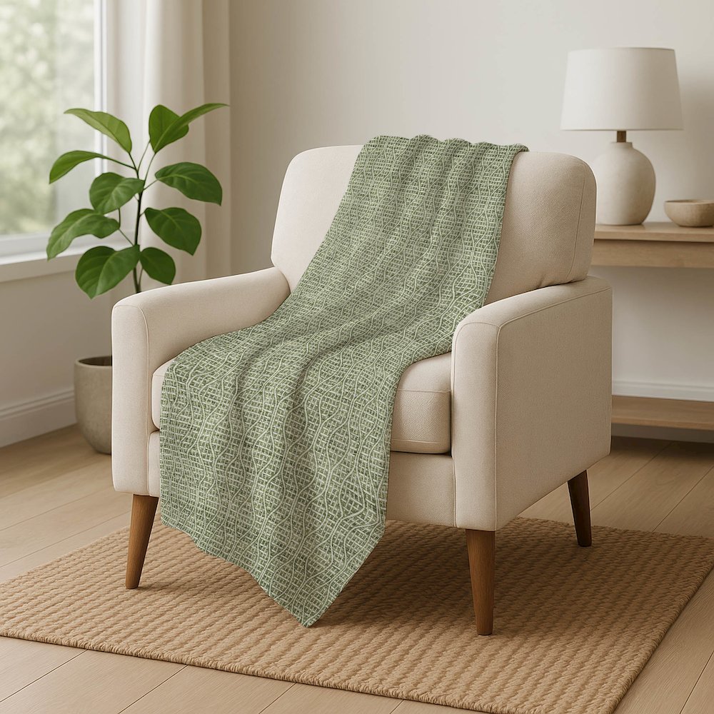 Premium Machine Washable ASB926 Green 50" x 70" Sherpa Throw Blanket. Picture 5