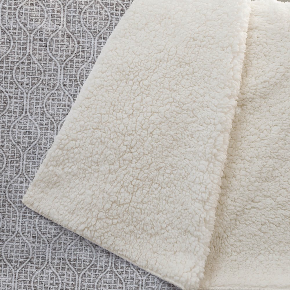 Premium Machine Washable ASB926 Taupe 50" x 70" Sherpa Throw Blanket. Picture 2